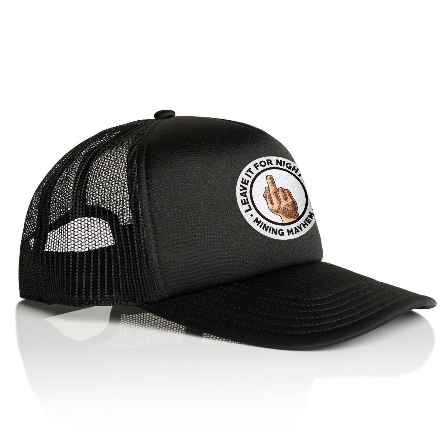 Leave It For Nightshift Full Colour Trucker Caps Black 9341